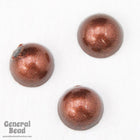 7mm Metallic Brown Round Cabochon-General Bead