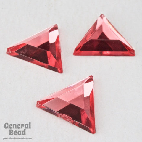 13mm Light Rose Faceted Triangle Cabochon-General Bead