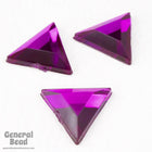 13mm Fuchsia Faceted Triangle Cabochon-General Bead