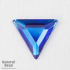 13mm Sapphire Faceted Triangle Cabochon (16 Pcs) #3880-General Bead