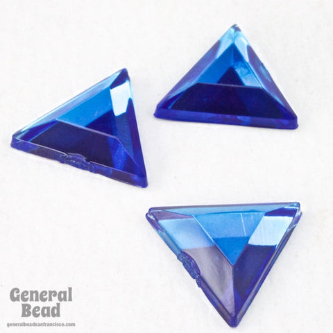 13mm Sapphire Faceted Triangle Cabochon (16 Pcs) #3880-General Bead