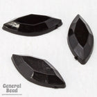 7mm x 15mm Jet Navette (4 Pcs) #3884-General Bead
