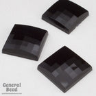 14mm Jet Black Square Cabochon (2 Pcs) #3888-General Bead