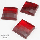 14mm Ruby Square Cabochon (2 Pcs) #3889-General Bead