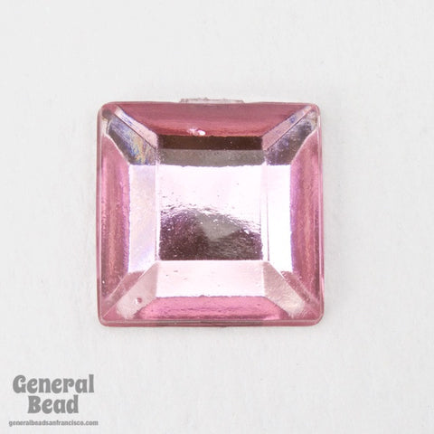 12mm Light Rose Square Cabochon (36 Pcs) #3893-General Bead