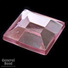 12mm Light Rose Square Cabochon (36 Pcs) #3893-General Bead