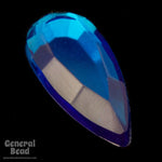 8mm x 18mm Capri Blue Faceted Teardrop (4 Pcs) #3900-General Bead