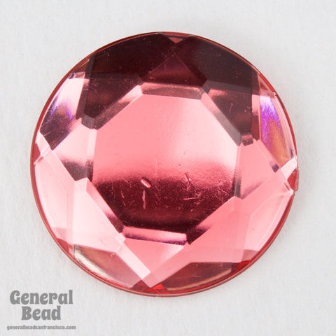 25mm Pink Faceted Round Cabochon #3901-General Bead