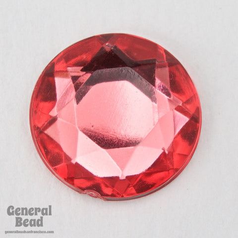 15mm Pink Faceted Round Cabochon-General Bead