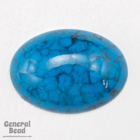 18mm x 25mm Faux Dark Turquoise Oval Cabochon-General Bead