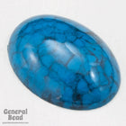 18mm x 25mm Faux Dark Turquoise Oval Cabochon-General Bead