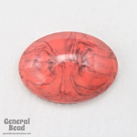 13mm x 18mm Faux Coral Oval Cabochon-General Bead