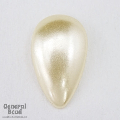20mm Off White Pearl Teardrop Cabochon (4 Pcs) #3917-General Bead
