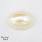 10mm x 14mm Off White Pearl Oval Cabochon-General Bead