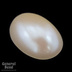 10mm x 14mm Off White Pearl Oval Cabochon-General Bead