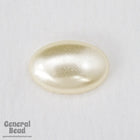 8mm x 12mm Off White Pearl Oval Cabochon-General Bead
