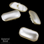 3mm x 6mm Off White Imitation Pearl Baguette Sew-On-General Bead