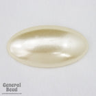 32mm Off White Pearl Oval Cabochon-General Bead