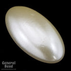 32mm Off White Pearl Oval Cabochon-General Bead