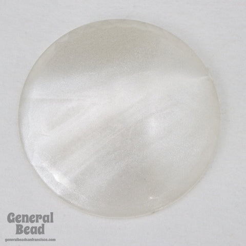 35mm White Alabaster Pearl Round Cabochon-General Bead