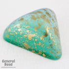 27mm Aqua Green/Gold Triangle Cabochon-General Bead