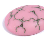 18mm x 25mm Pink with Silver Crackle Oval Cabochon #XS10-I-General Bead