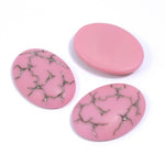 18mm x 25mm Pink with Silver Crackle Oval Cabochon #XS10-I-General Bead