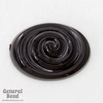 12mm x 18mm Black Swirl Oval Cabochon (2 Pcs) #3940-General Bead