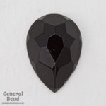 13mm x 18mm Faceted Black Teardrop Cabochon-General Bead