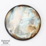 25mm Iridescent Pearlized Grey Vintage Cabochon-General Bead