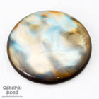 25mm Iridescent Pearlized Grey Vintage Cabochon-General Bead