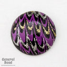 18mm Purple/Black/Silver Marbled Cabochon-General Bead