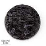 25mm Black Cabochon Round with Rough Texture #3947-General Bead