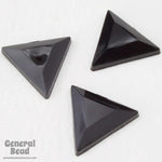 13mm Jet Faceted Triangle Cabochon (16 Pcs) #3948-General Bead