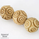 20mm Round Olive Wood Carved Bead-General Bead