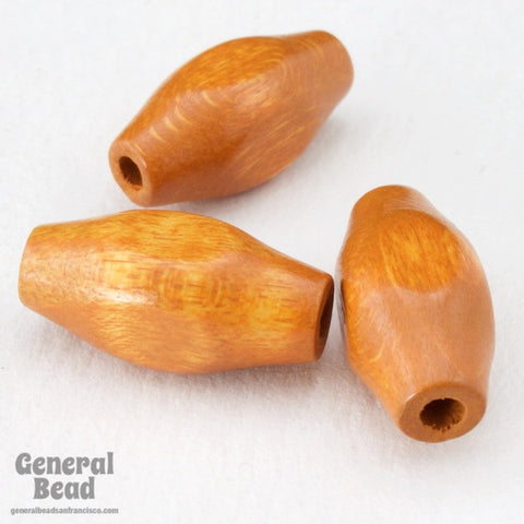 18mm Tan Wood Tube Bead-General Bead