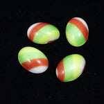 10mm x 14mm Green and Brown Stripe Oval Cabochon XS28-D-General Bead
