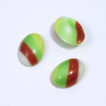 10mm x 14mm Green and Brown Stripe Oval Cabochon XS28-D-General Bead