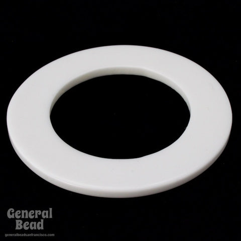 65mm White Open Circle Blank (2 Pcs) #UP310-General Bead