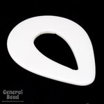 48mm x 65mm Opaque White Teardrop Hoop Blank-General Bead