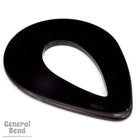 48mm x 65mm Opaque Black Teardrop Hoop Blank-General Bead