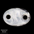 25mm x 40mm White Marbled Lucite Oval with 2 Holes (4 Pcs) #4023-General Bead