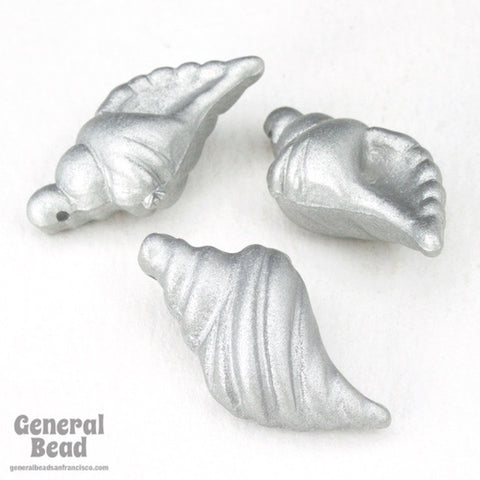 27mm Matte Silver Shell Pendant (6 Pcs) #4039-General Bead