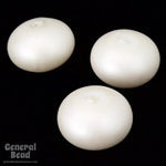 13mm Pearly White Fat Rondelle-General Bead