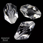 10mm x 18mm Vintage Clear Lucite Twisted Diamond Bead-General Bead