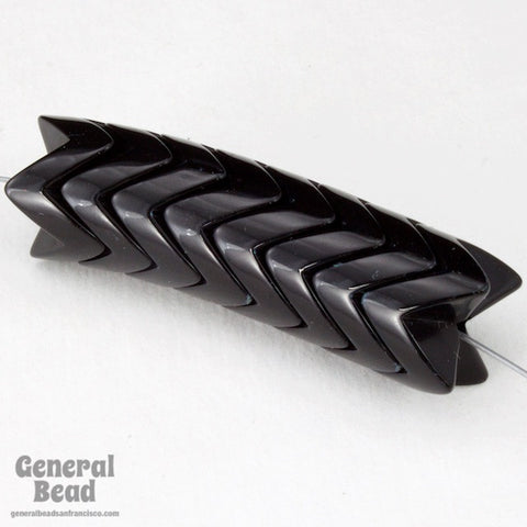 14mm Black Lucite Snake Bead (4 Pcs) #4047-General Bead
