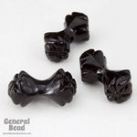 16mm Black Lucite Double Flower Bead-General Bead