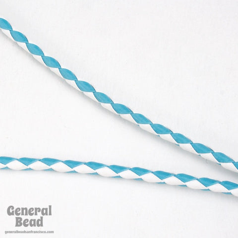 36" White/Turquoise Bolo Cord-General Bead