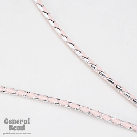 36" Pink/Metallic Silver Bolo Cord #4059