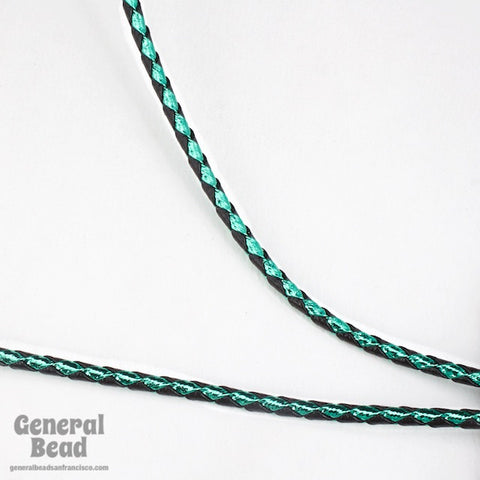 36" Black/Metallic Green Bolo Cord-General Bead